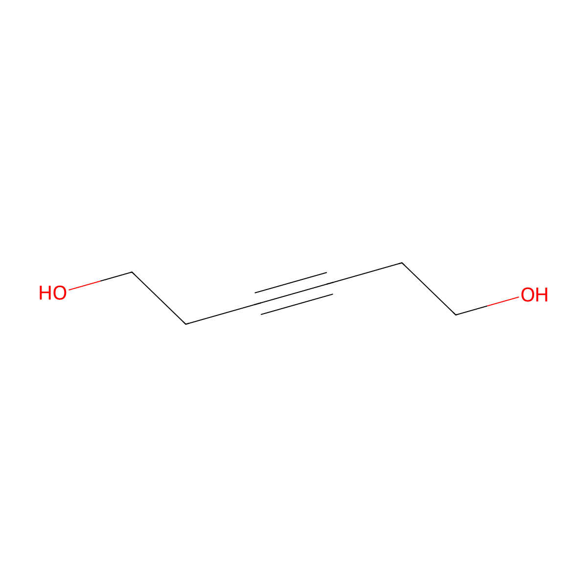 Hex-3-yne-1,6-diol molecular structure, CAS 85655-98-7