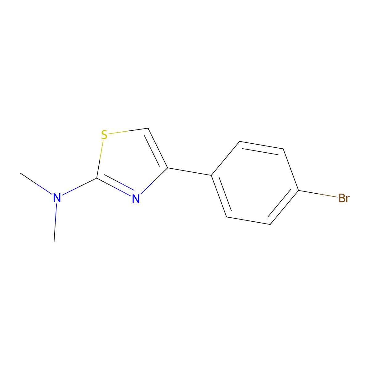 4-(4-bromophenyl)-N,N-dimethyl-1,3-thiazol-2-amine molecular structure, CAS 85656-47-9