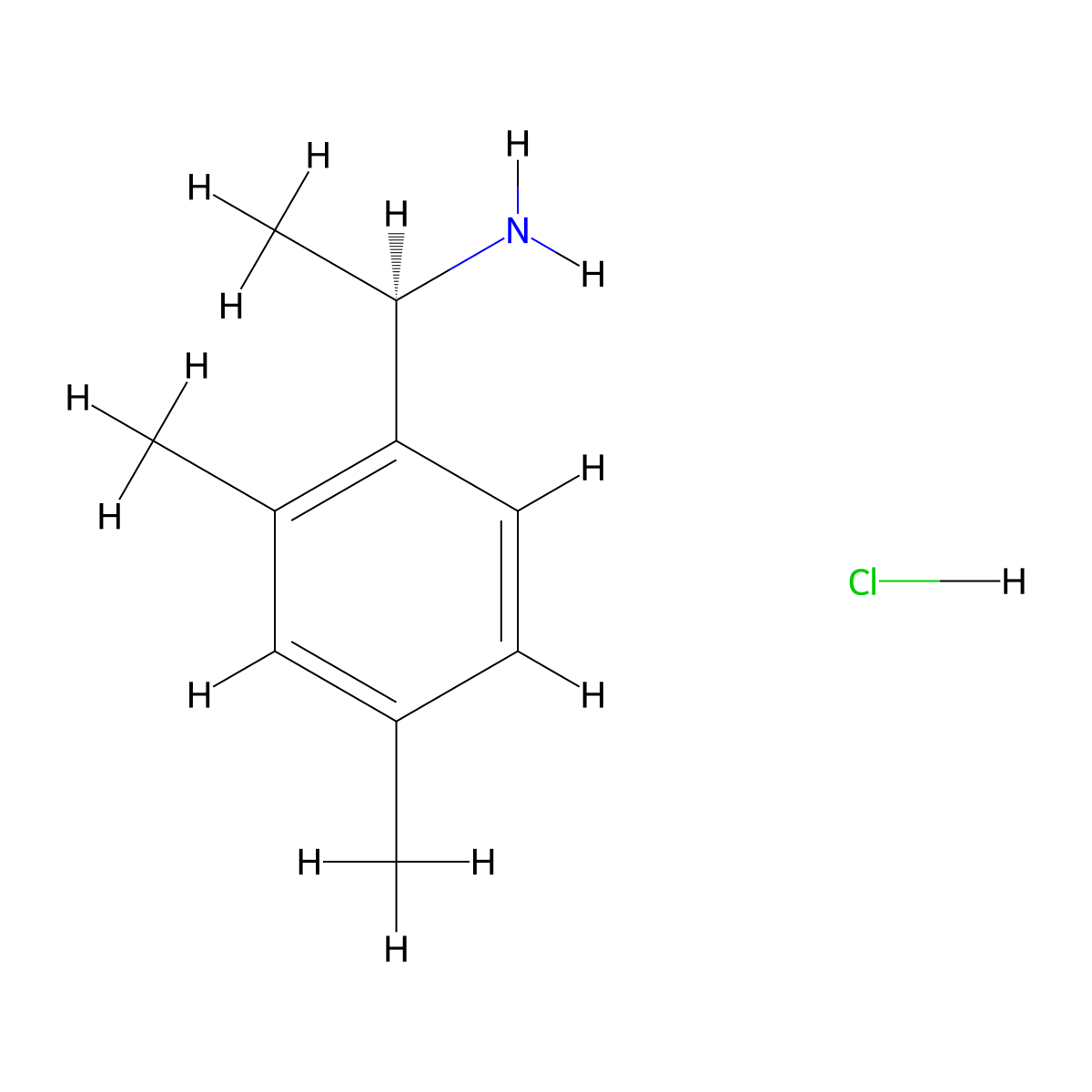 (R)-1-(2,4-Dimethylphenyl)ethan-1-amine hydrochloride molecular structure, CAS 856562-87-3