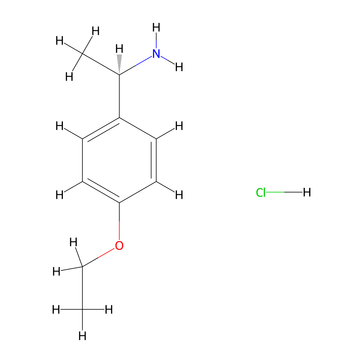 (1R)-1-(4-ethoxyphenyl)ethan-1-amine hydrochloride molecular structure, CAS 856562-89-5