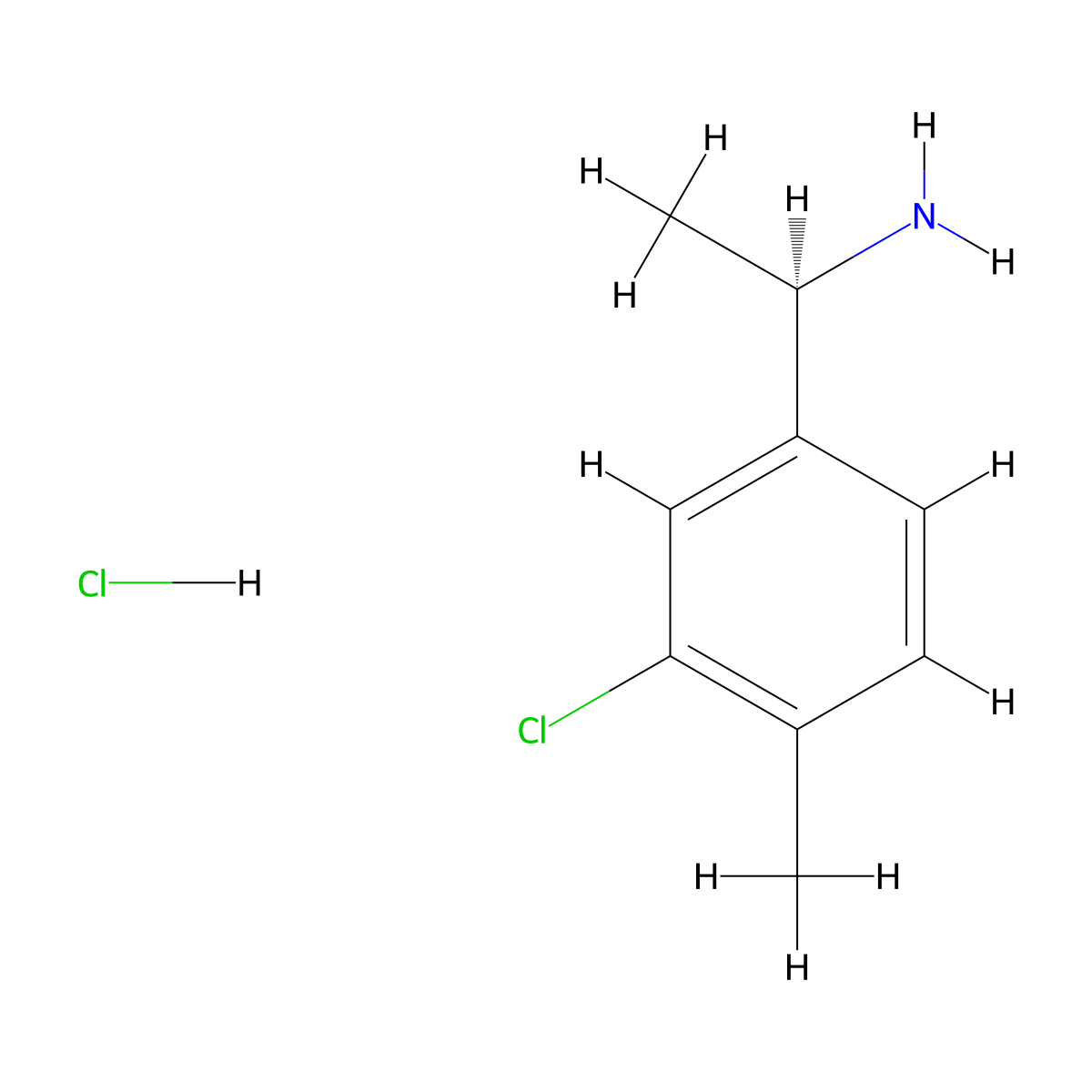 (R)-1-(3-Chloro-4-methylphenyl)ethanamine hydrochloride molecular structure, CAS 856562-92-0