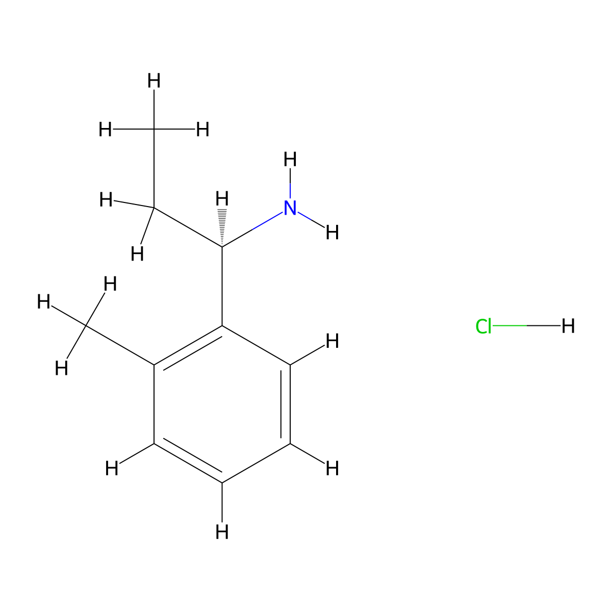 (R)-1-(o-Tolyl)propan-1-amine hydrochloride molecular structure, CAS 856562-93-1