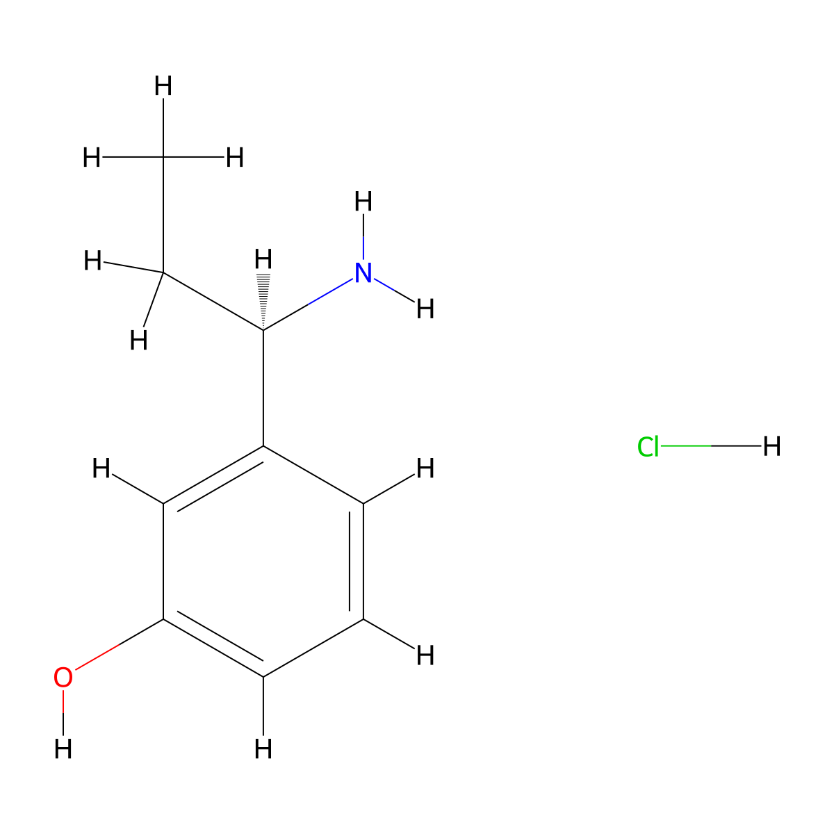 (R)-3-(1-Aminopropyl)phenol hydrochloride molecular structure, CAS 856562-94-2