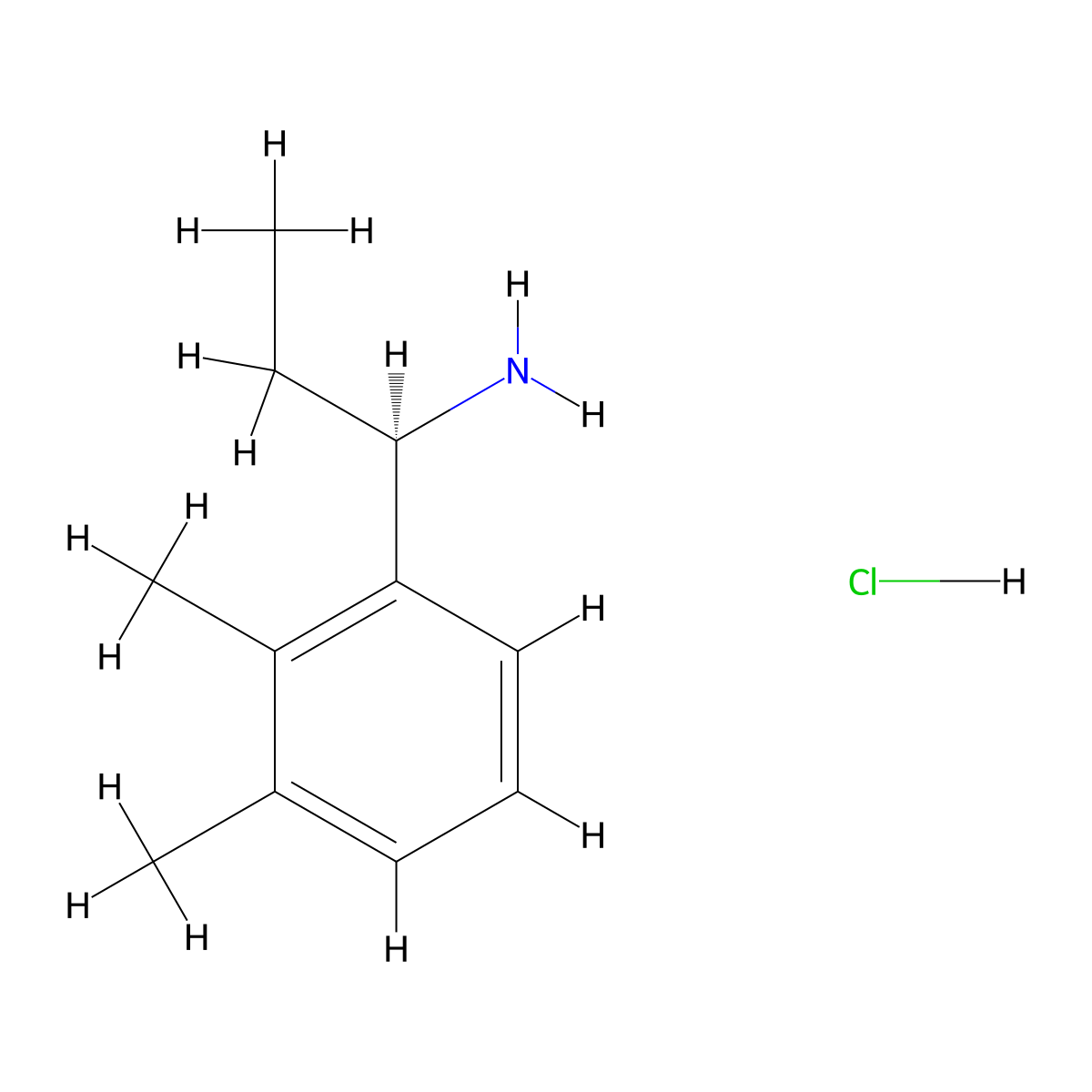 (R)-1-(2,3-Dimethylphenyl)propan-1-amine hydrochloride molecular structure, CAS 856563-02-5