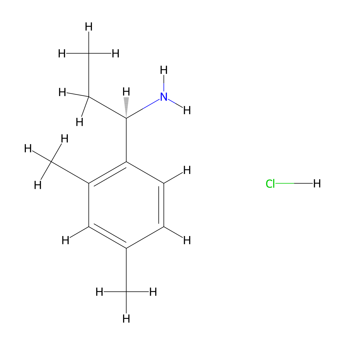(R)-1-(2,4-Dimethylphenyl)propan-1-amine hydrochloride molecular structure, CAS 856563-03-6