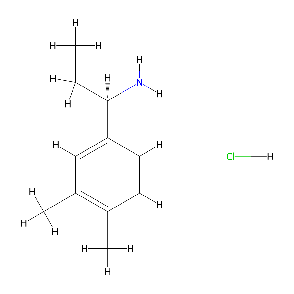 (R)-1-(3,4-Dimethylphenyl)propan-1-amine hydrochloride molecular structure, CAS 856563-05-8