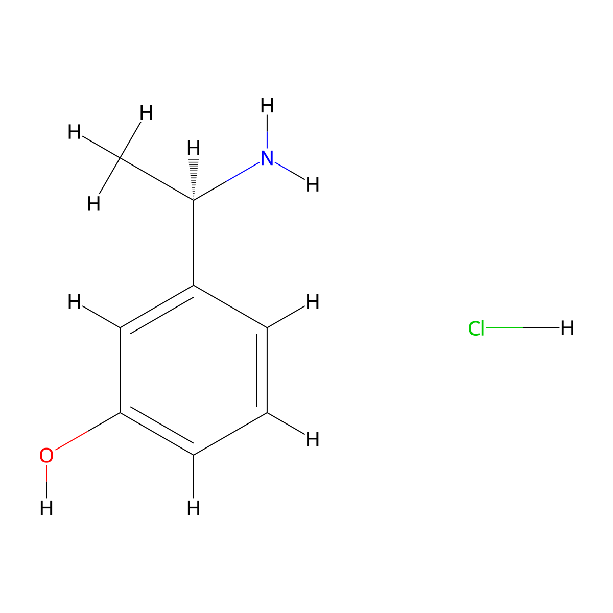 (R)-3-(1-Aminoethyl)phenol hydrochloride molecular structure, CAS 856563-08-1