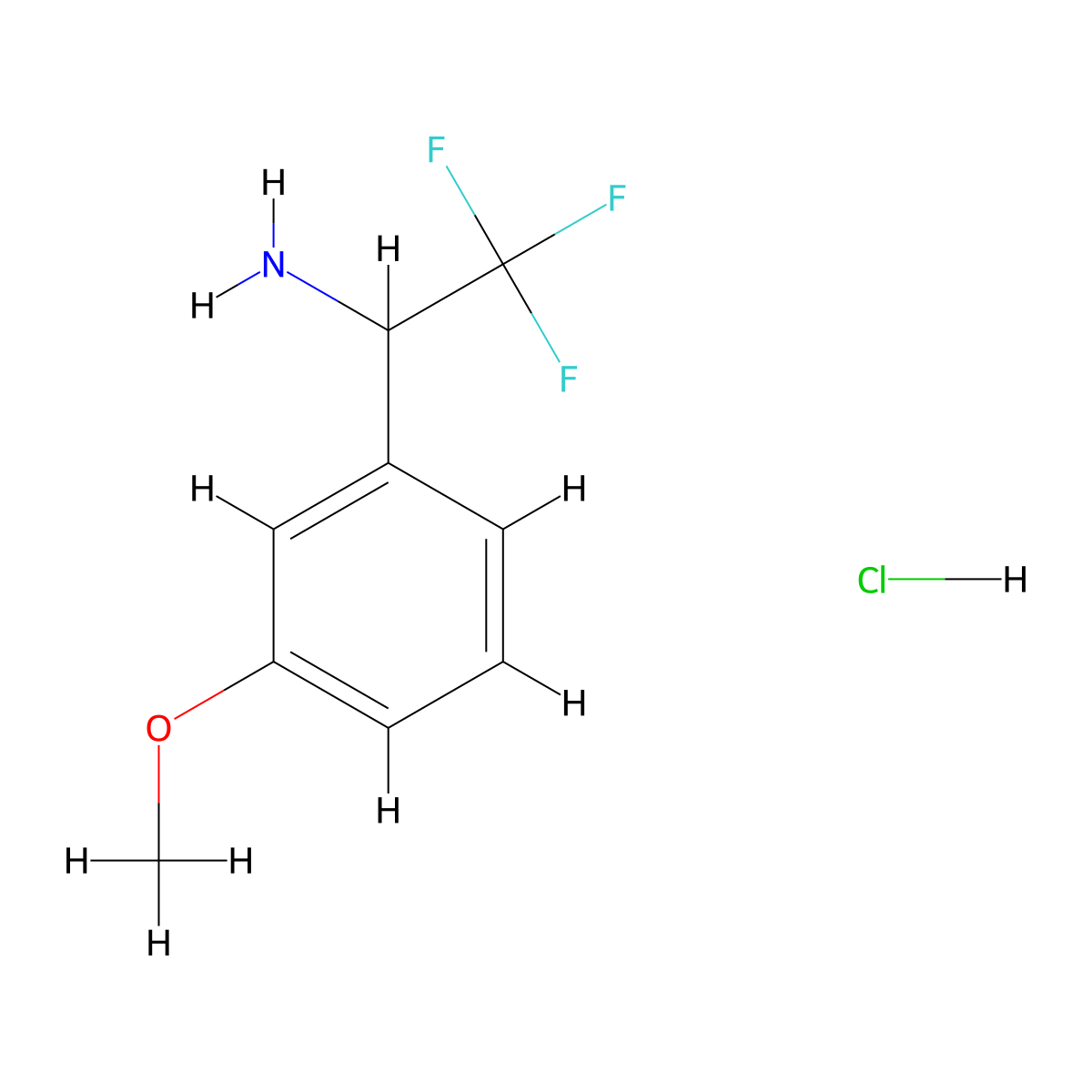 2,2,2-Trifluoro-1-(3-methoxyphenyl)ethanamine hydrochloride molecular structure, CAS 856563-09-2