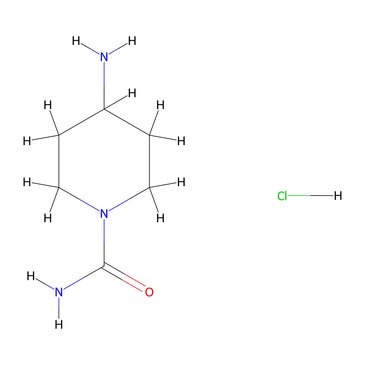 4-Aminopiperidine-1-carboxamide hydrochloride molecular structure, CAS 856563-21-8