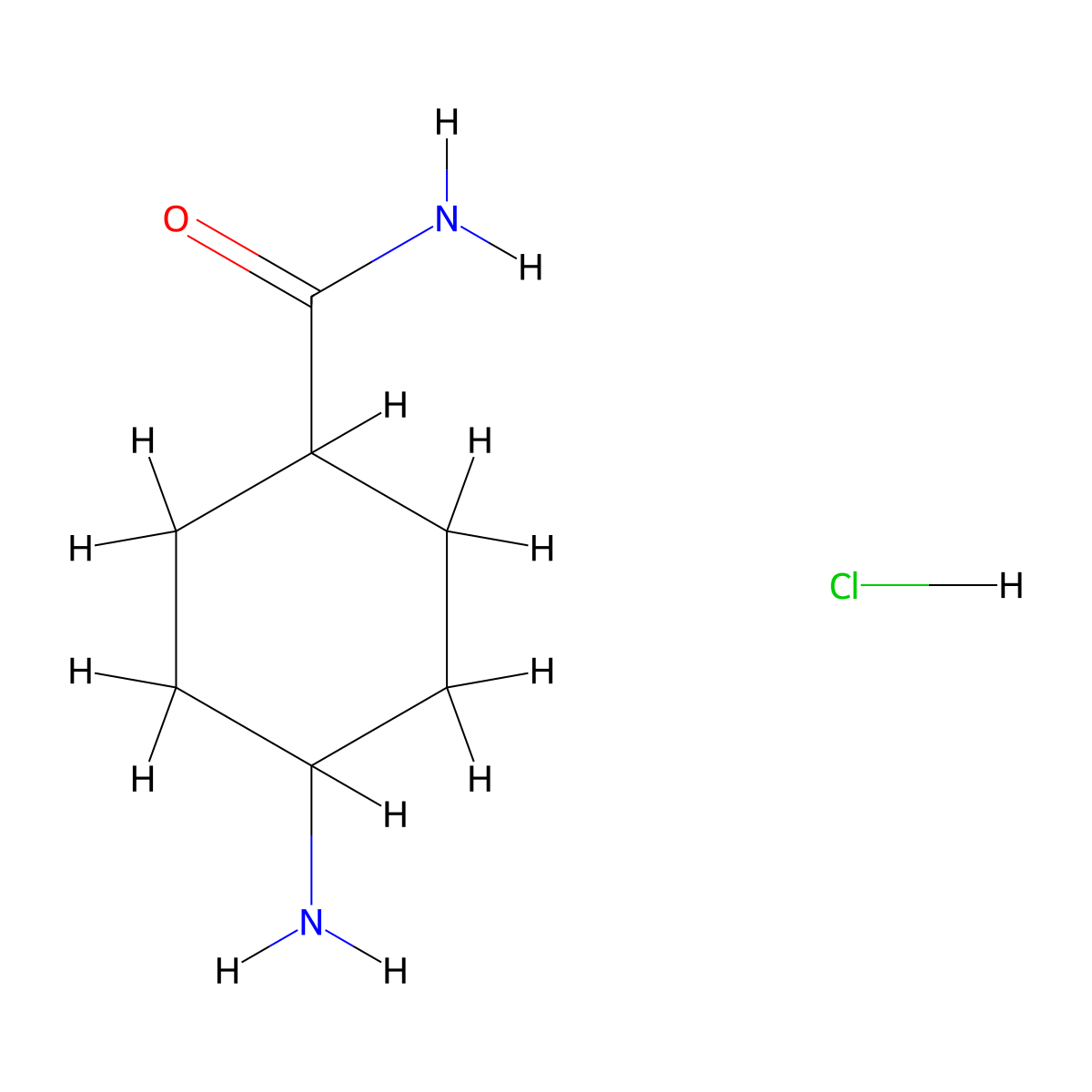 4-Aminocyclohexane-1-carboxamide hydrochloride molecular structure, CAS 856563-23-0