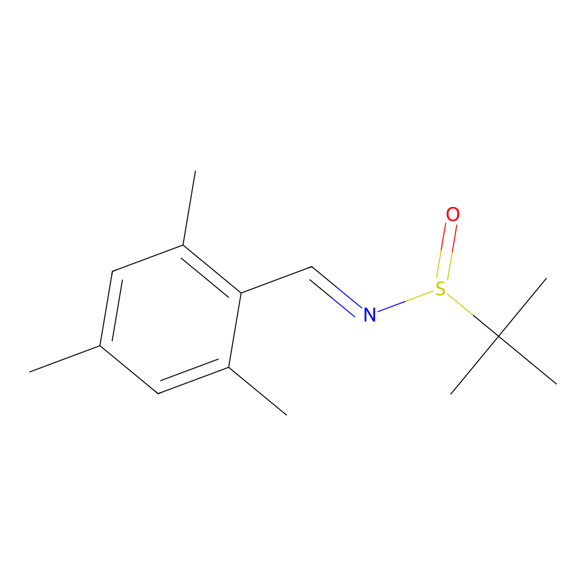 (S)-2-methyl-N-[(2,4,6-trimethylphenyl)methylidene]propane-2-sulfinamide molecular structure, CAS 856563-33-2