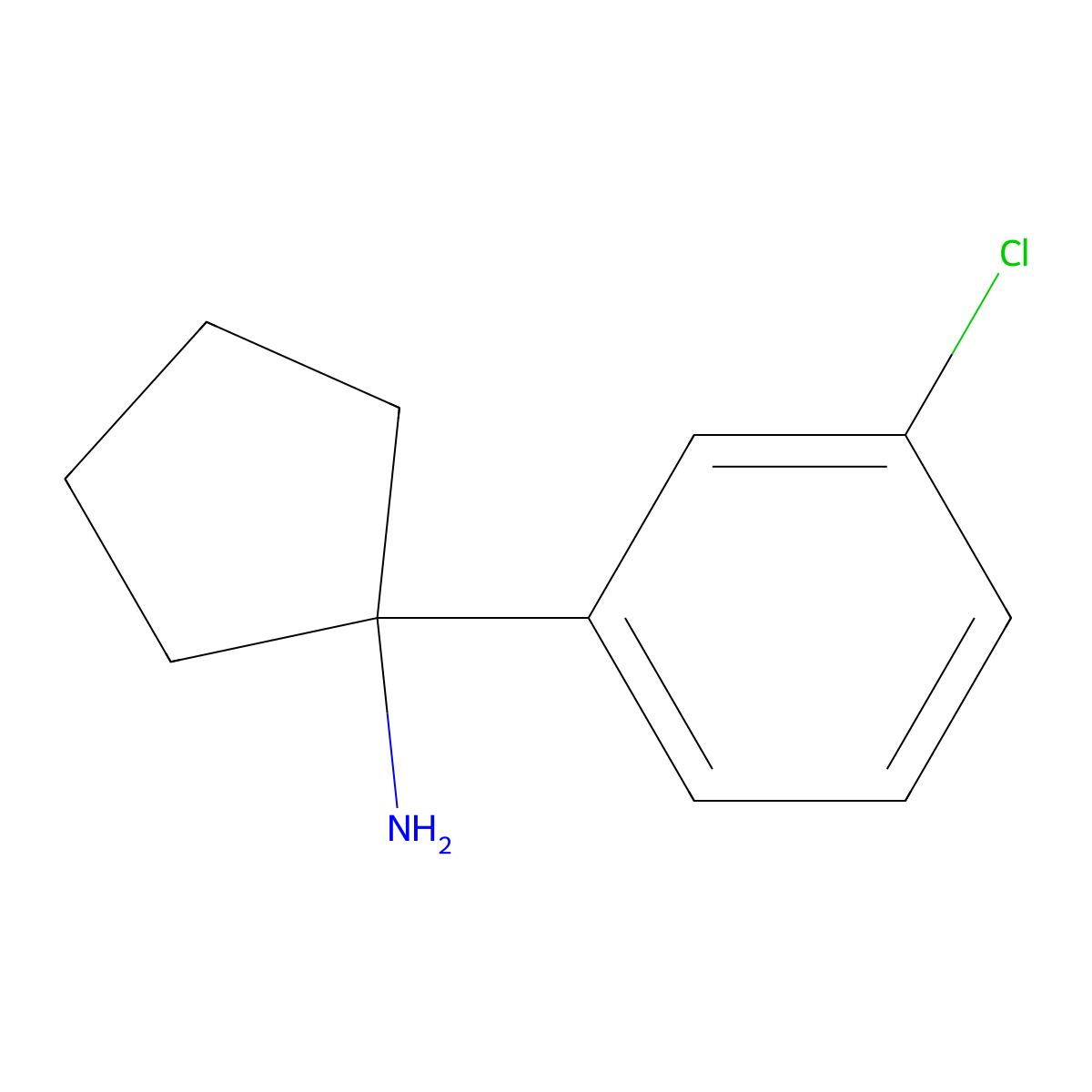 1-(3-Chlorophenyl)cyclopentan-1-amine molecular structure, CAS 856563-65-0