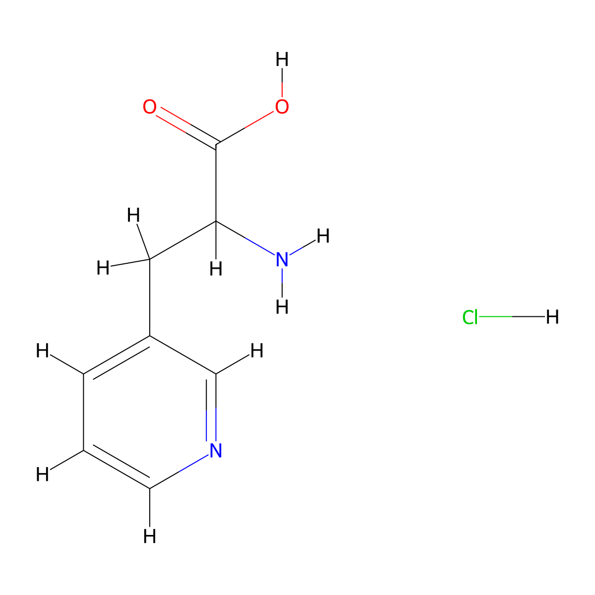 2-Amino-3-(pyridin-3-yl)propanoic acid hydrochloride molecular structure, CAS 856570-92-8