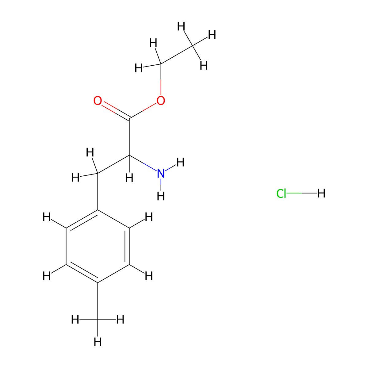 Ethyl 2-amino-3-(4-methylphenyl)propanoate hydrochloride molecular structure, CAS 856570-94-0