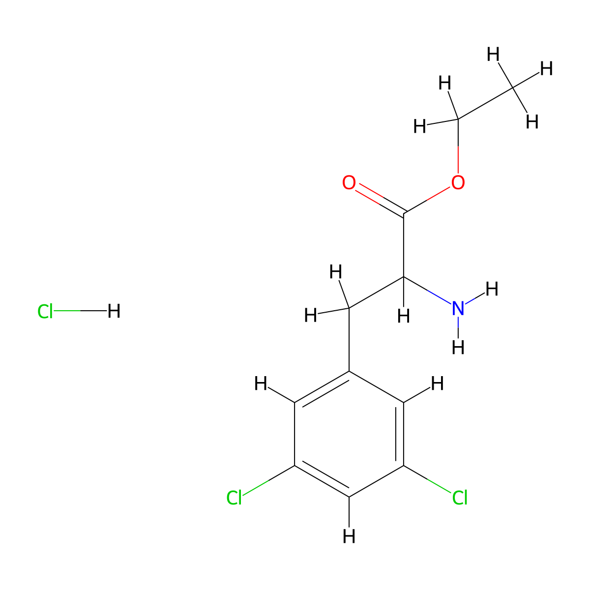 Ethyl 2-amino-3-(3,5-dichlorophenyl)propanoate Hydrochloride molecular structure, CAS 856571-00-1