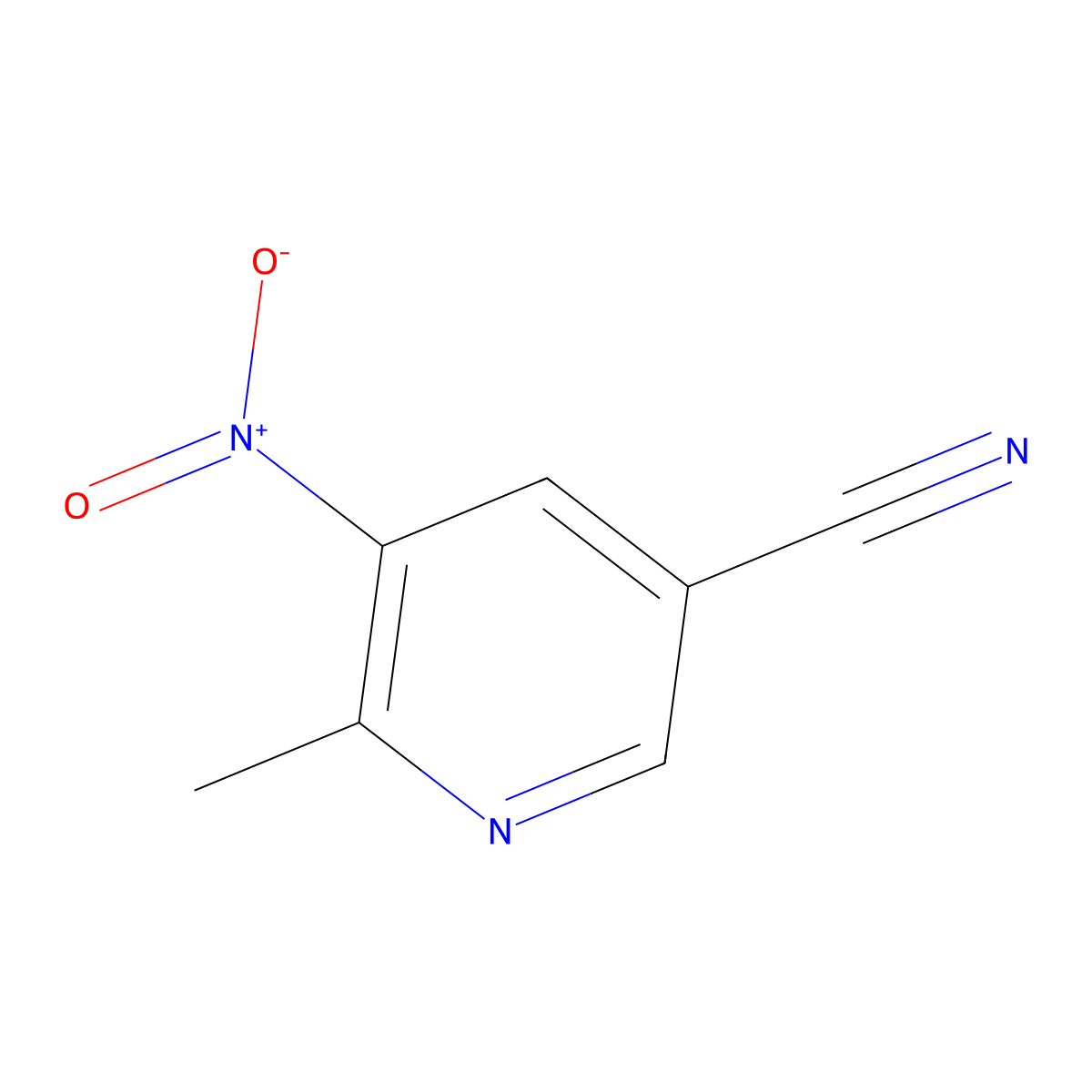 6-Methyl-5-nitronicotinonitrile molecular structure, CAS 856579-10-7