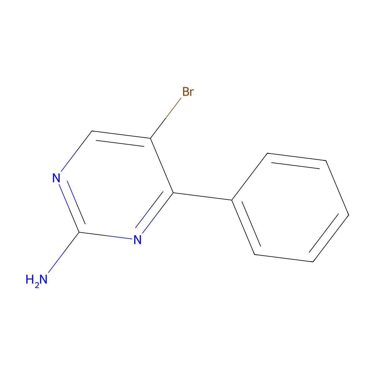 2-Amino-5-bromo-4-phenylpyrimidine molecular structure, CAS 85658-55-5