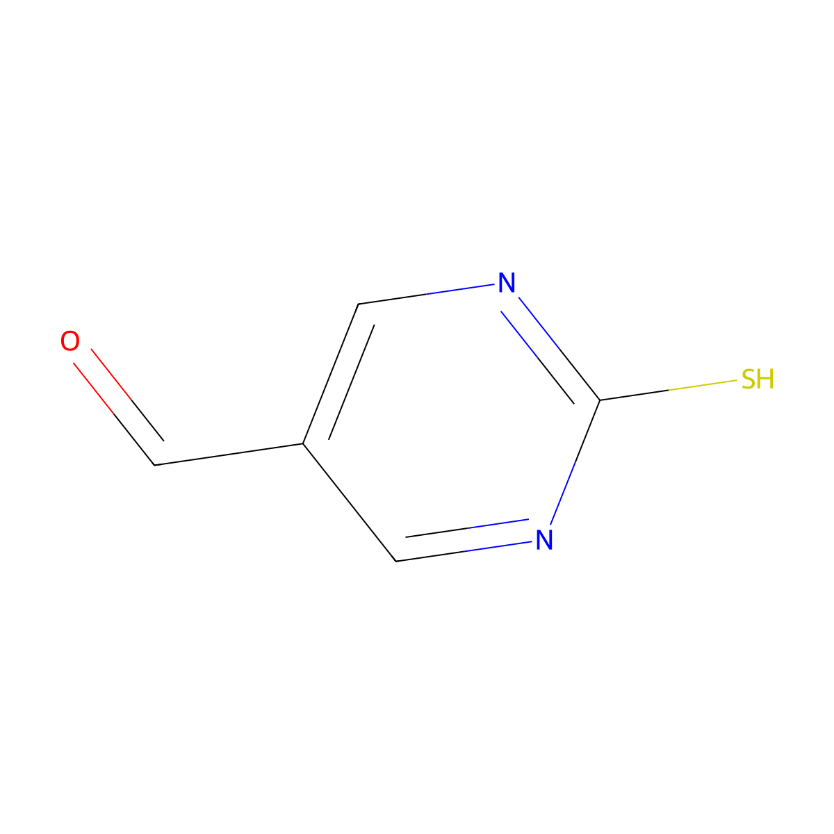 2-Mercaptopyrimidine-5-carbaldehyde molecular structure, CAS 856596-02-6