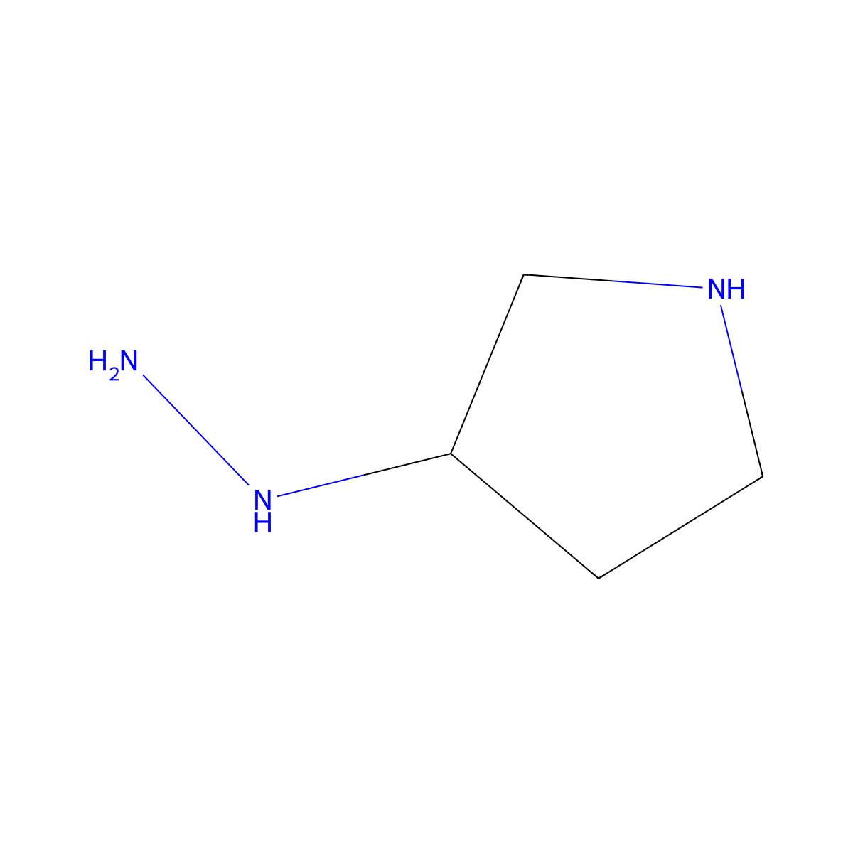 3-Hydrazinylpyrrolidine molecular structure, CAS 856597-78-9