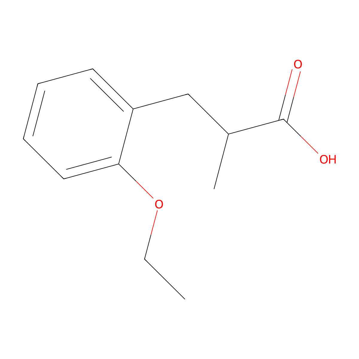 3-(2-Ethoxyphenyl)-2-methylpropanoic acid molecular structure, CAS 856603-39-9