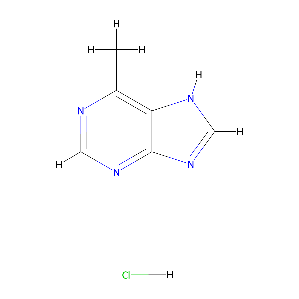 6-Methyl-9H-purine hydrochloride molecular structure, CAS 856610-41-8