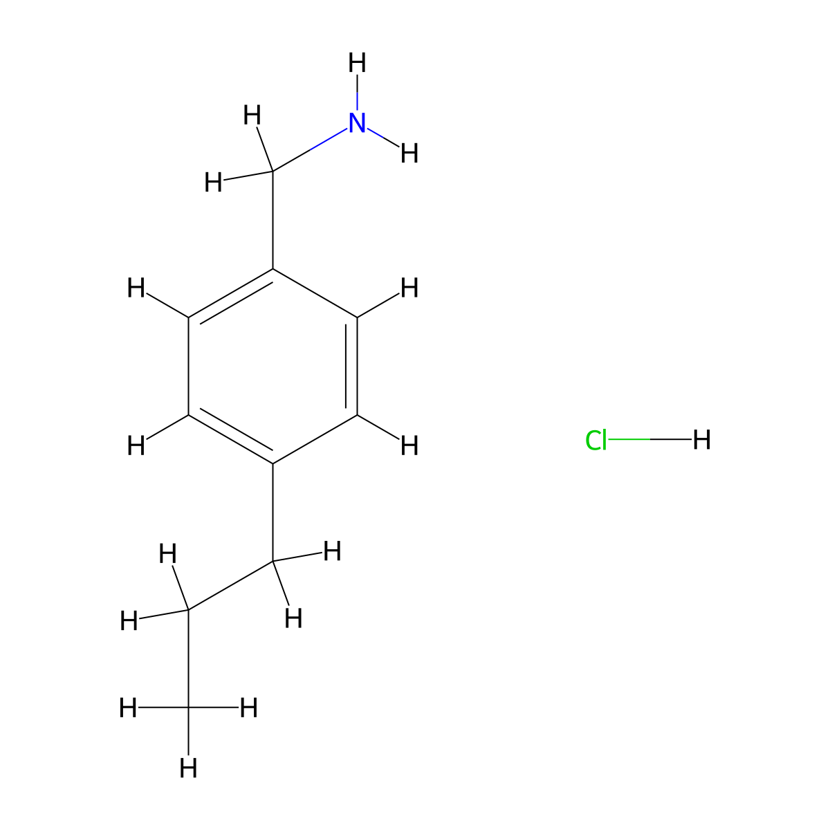 (4-Propylphenyl)methanamine hydrochloride molecular structure, CAS 856627-23-1