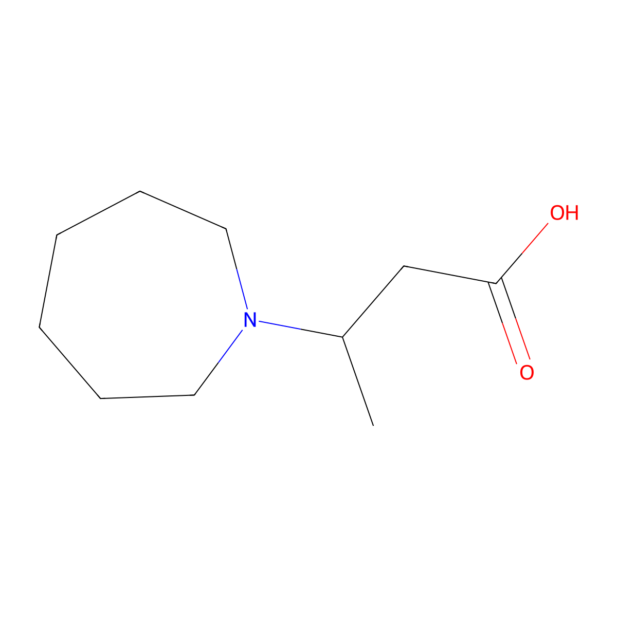 3-(1-Azepanyl)butanoic acid molecular structure, CAS 856627-47-9