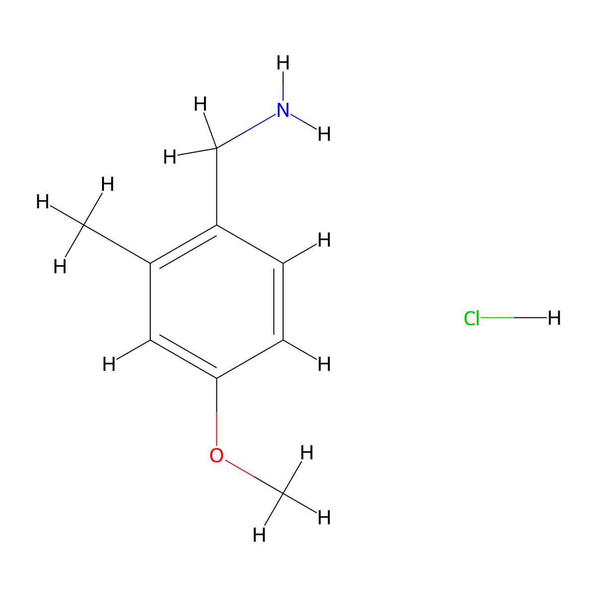 (4-Methoxy-2-methylbenzyl)amine hydrochloride molecular structure, CAS 856627-60-6