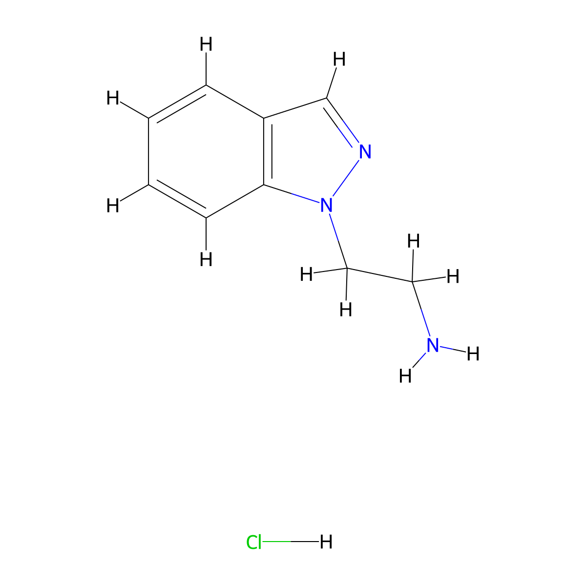 2-(1H-indazol-1-yl)ethan-1-amine hydrochloride molecular structure, CAS 856642-14-3