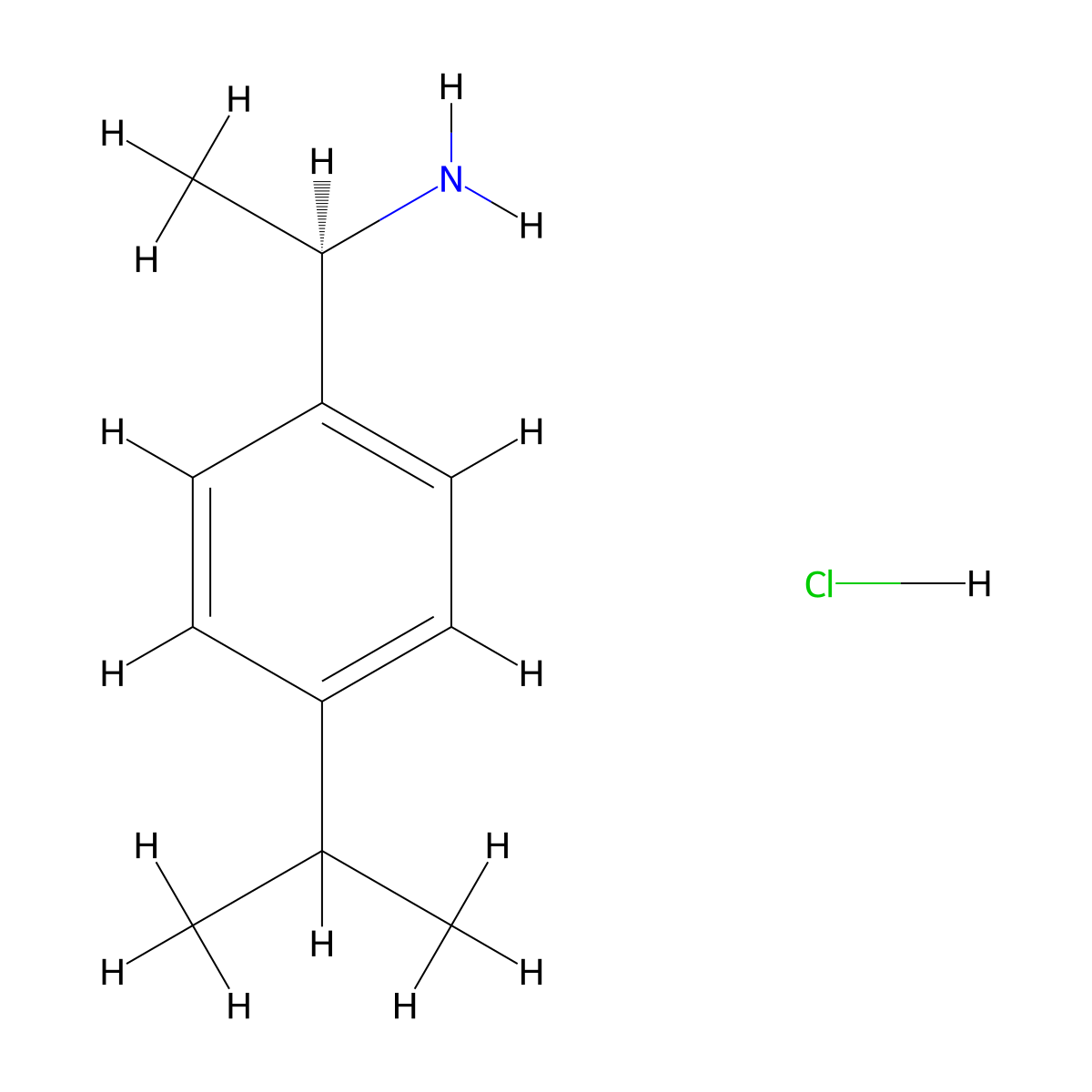 (R)-1-(4-Isopropylphenyl)ethanamine hydrochloride molecular structure, CAS 856646-05-4