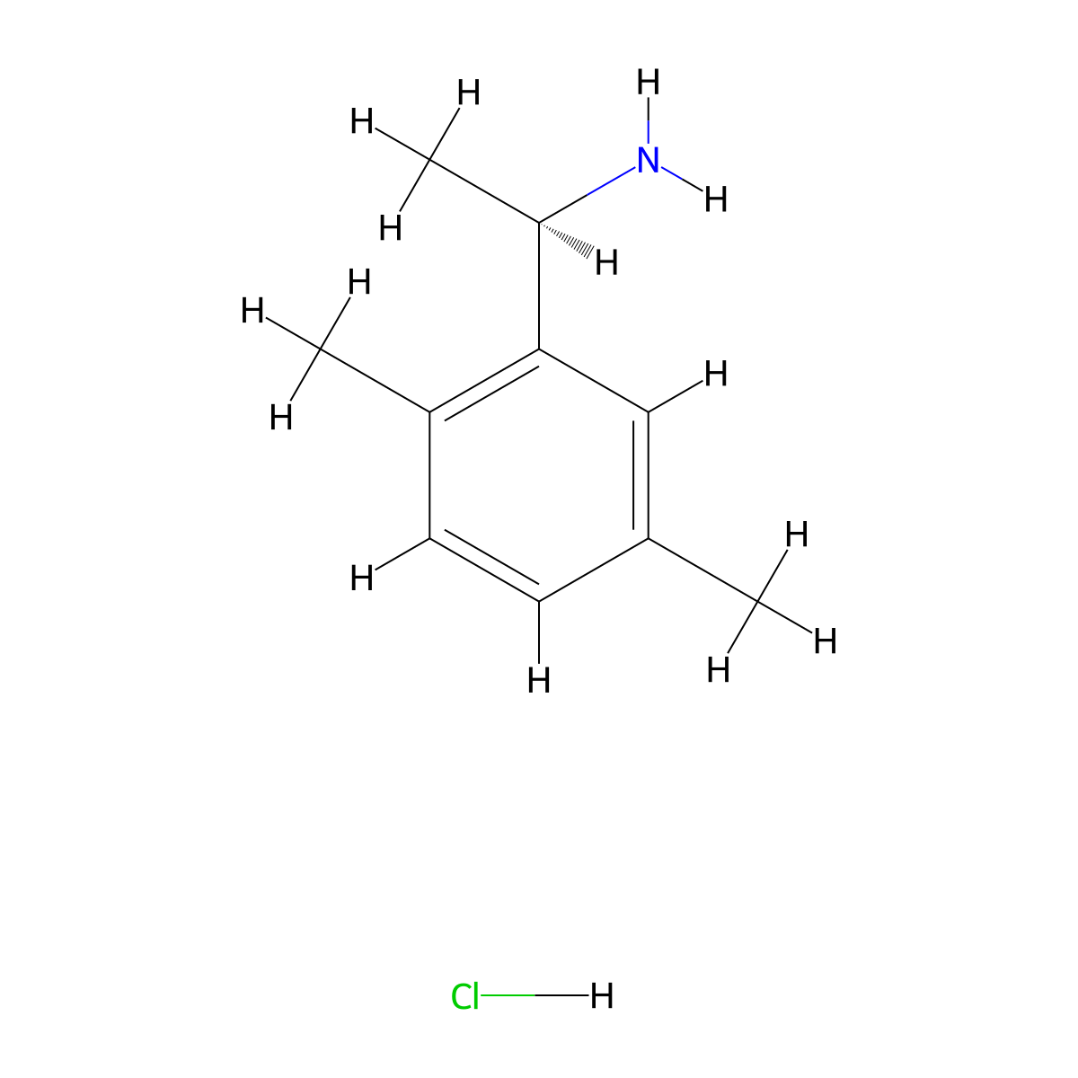 (R)-1-(2,5-Dimethylphenyl)ethanamine hydrochloride molecular structure, CAS 856646-07-6