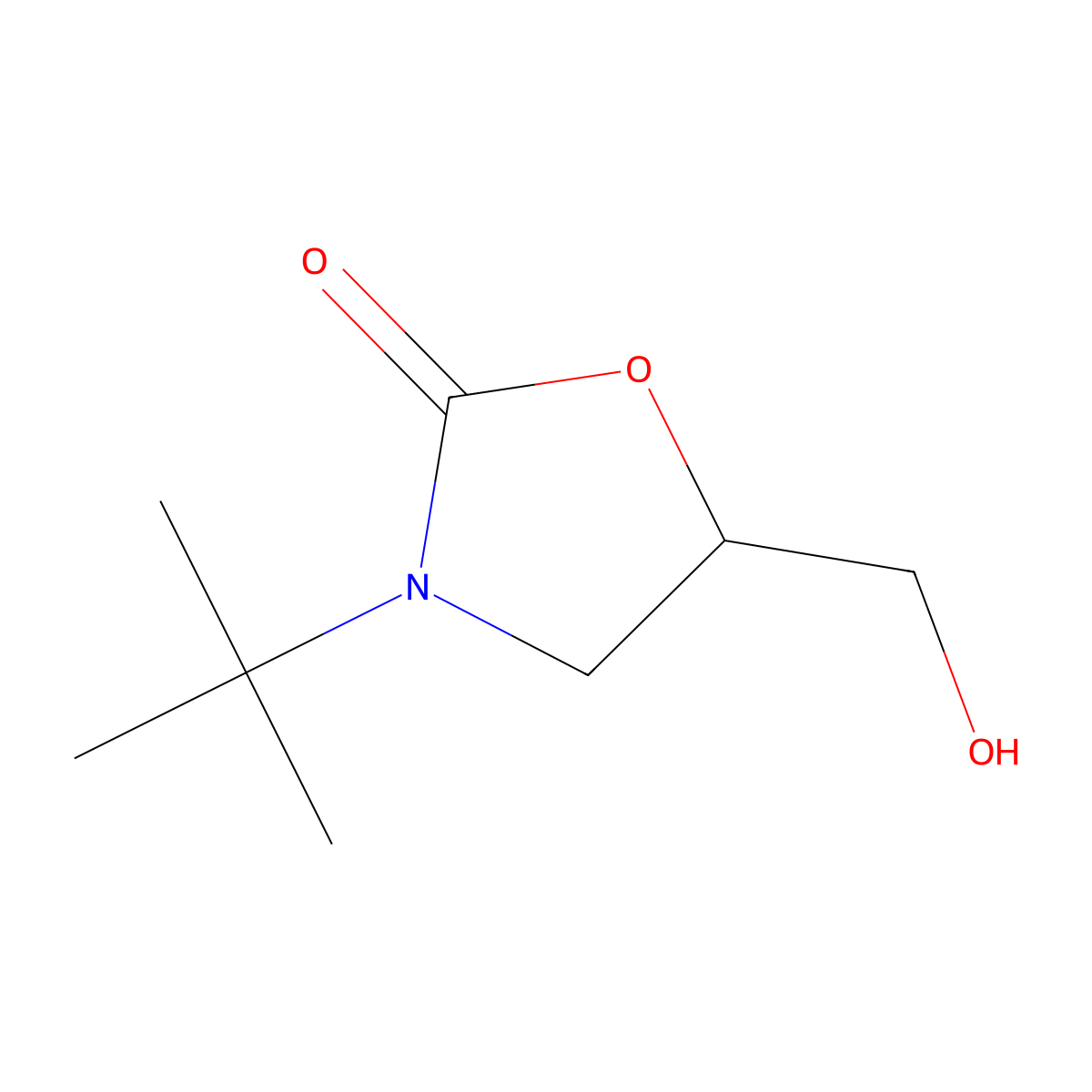 3-(1,1-Dimethylethyl)-5-(hydroxymethyl)oxazolidin-2-one molecular structure, CAS 85665-60-7