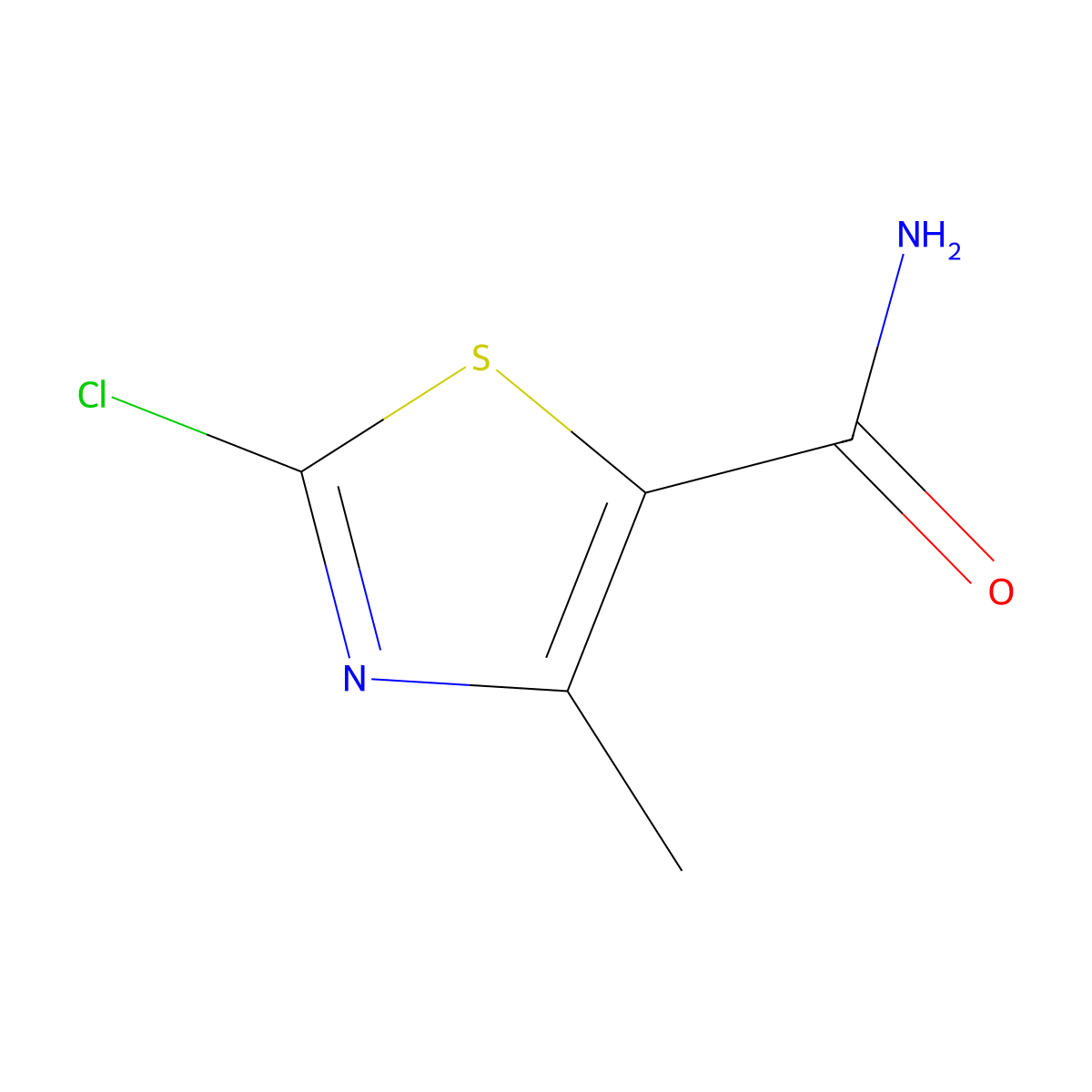 2-Chloro-4-methylthiazole-5-carboxamide molecular structure, CAS 856658-33-8