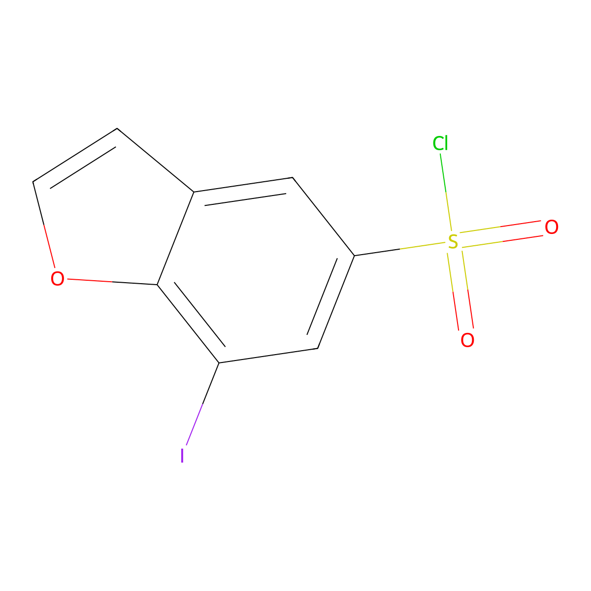 7-Iodobenzofuran-5-sulfonyl chloride molecular structure, CAS 856678-58-5