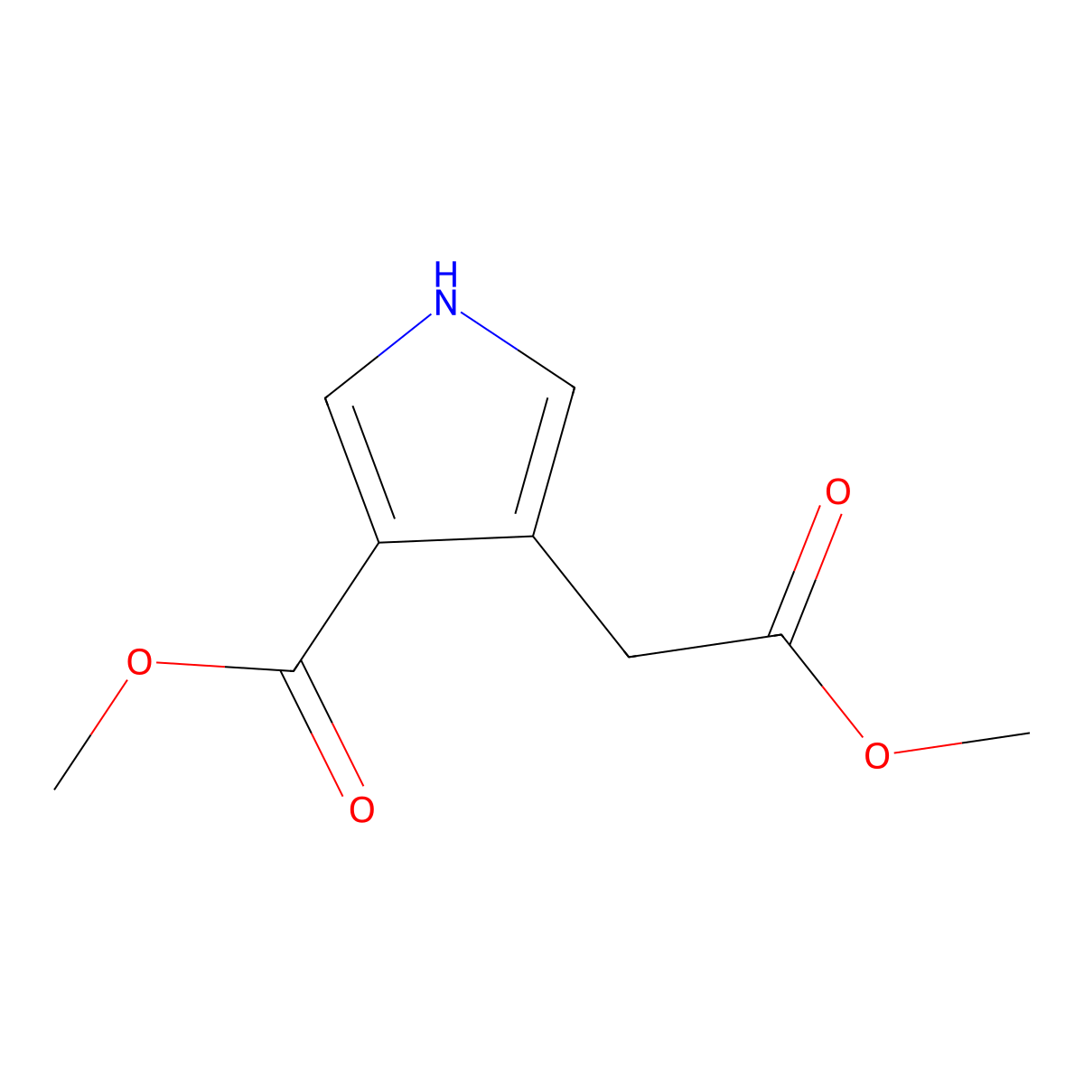 Methyl 4-(2-methoxy-2-oxoethyl)-1h-pyrrole-3-carboxylate molecular structure, CAS 856691-39-9