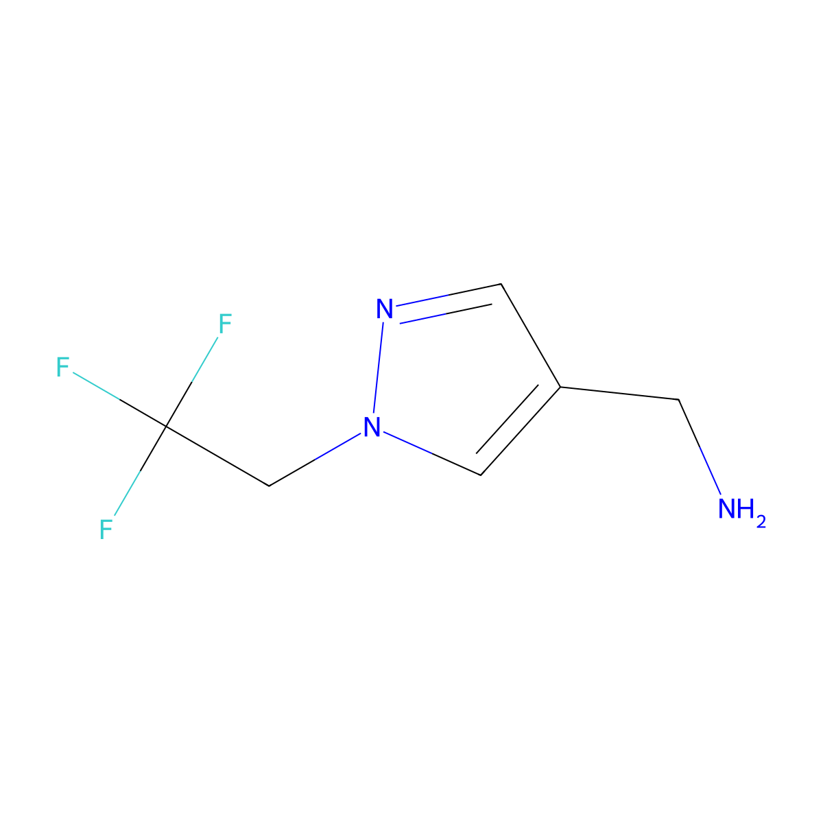 (1-(2,2,2-trifluoroethyl)-1H-pyrazol-4-yl)methanamine molecular structure, CAS 856696-07-6