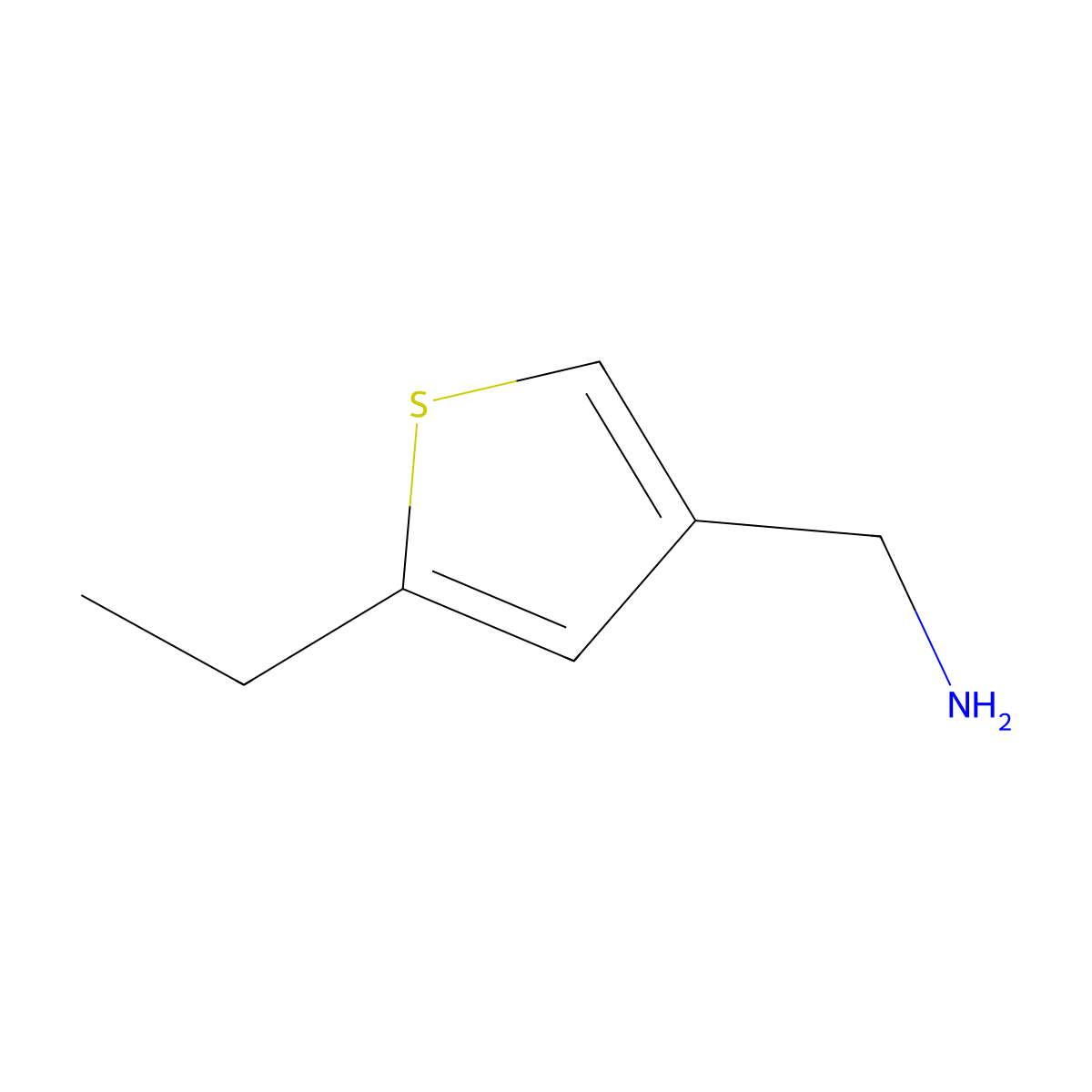 (5-Ethylthiophen-3-yl)methanamine molecular structure, CAS 856696-08-7