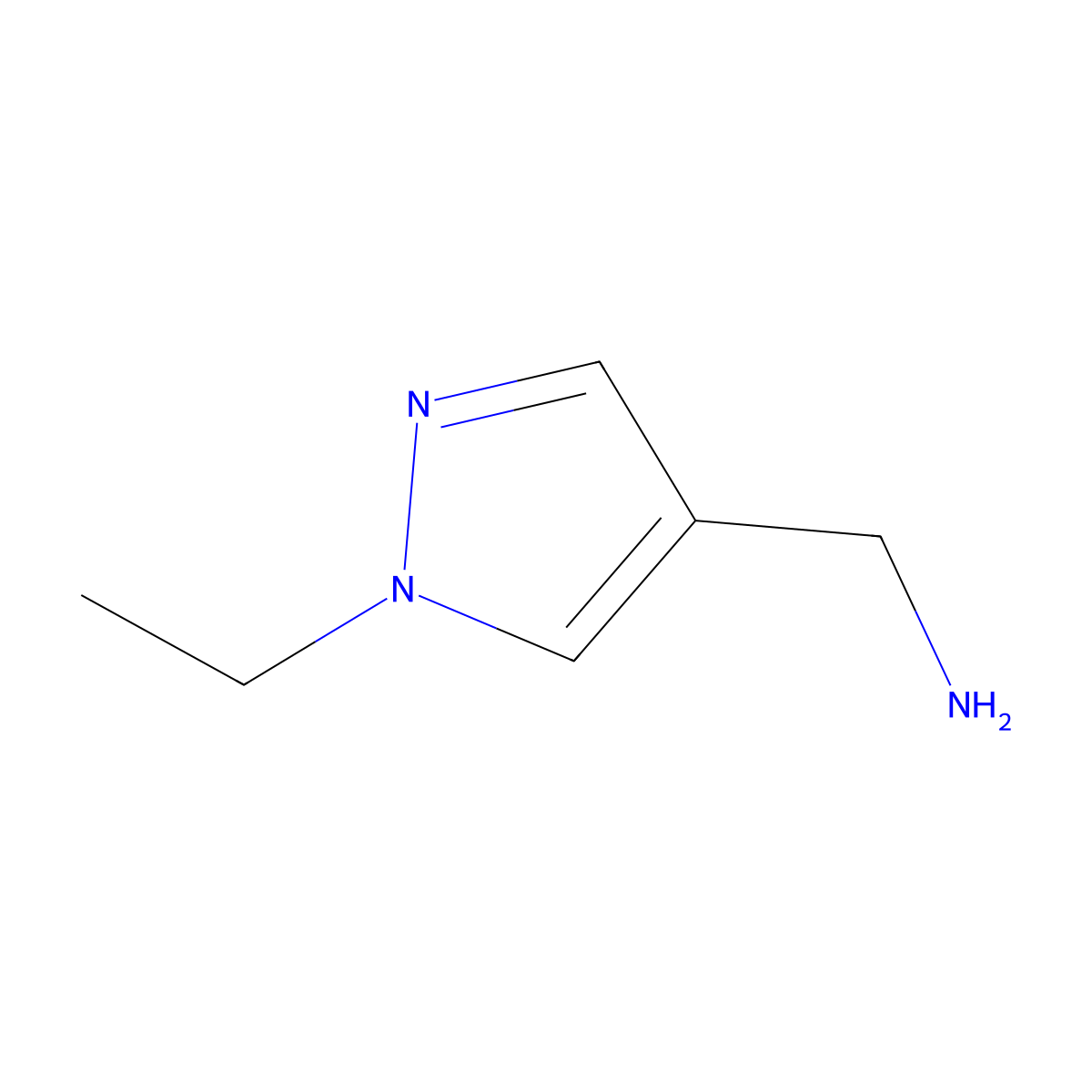 (1-ethyl-1H-pyrazol-4-yl)methanamine molecular structure, CAS 856696-09-8