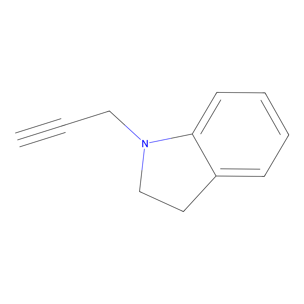 1-(prop-2-yn-1-yl)-2,3-dihydro-1H-indole molecular structure, CAS 85670-80-0