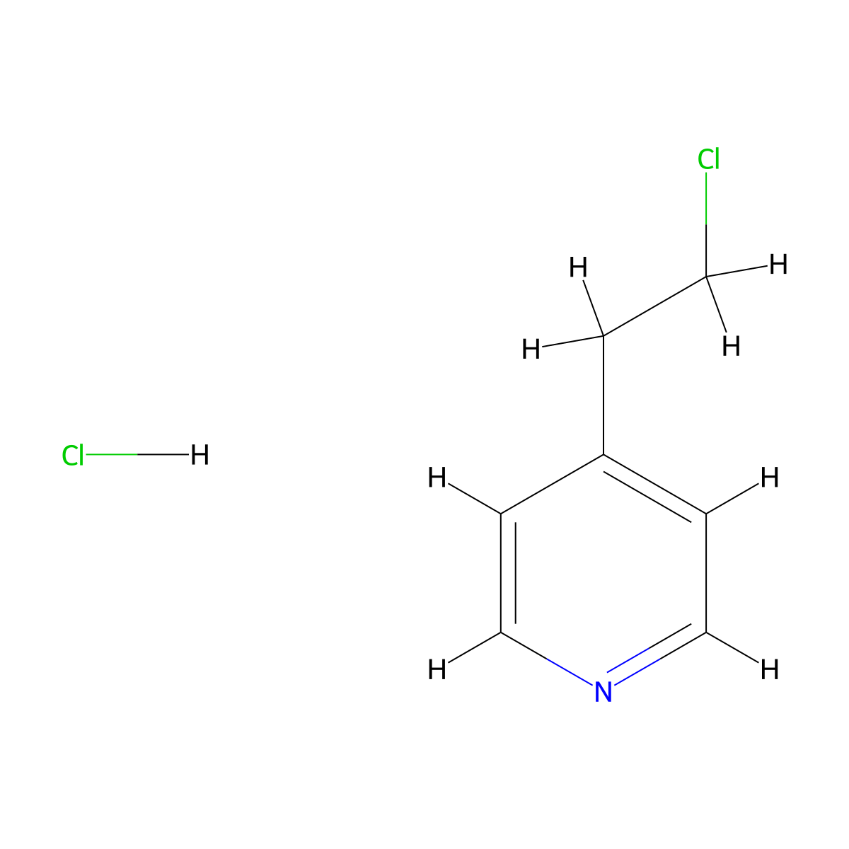 4-(2-Chloroethyl)pyridine hydrochloride molecular structure, CAS 85673-15-0