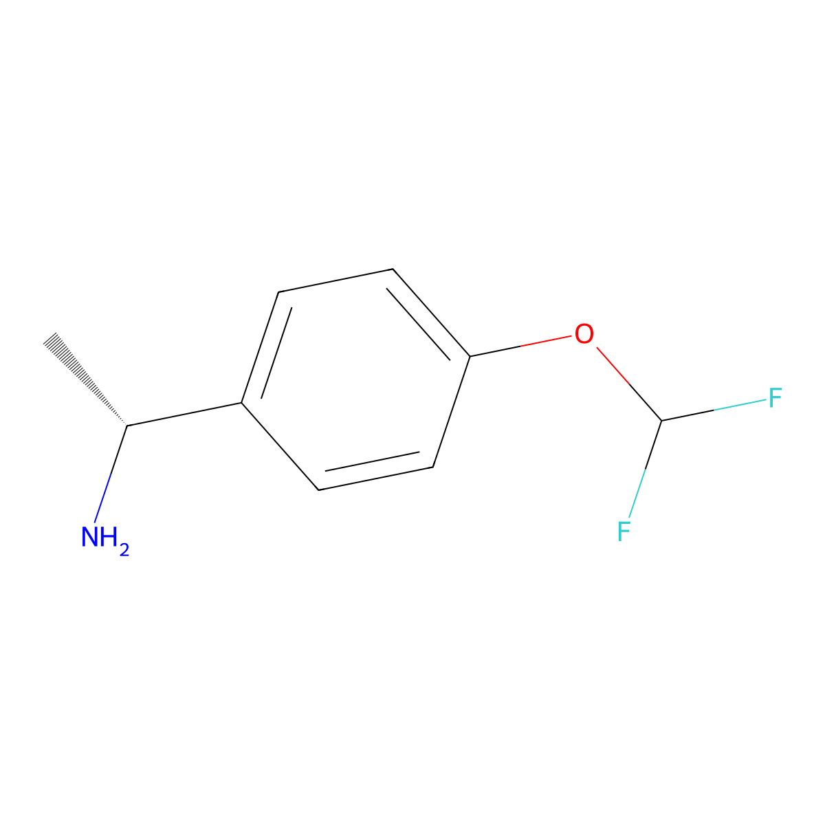 (aR)-4-(Difluoromethoxy)-a-methyl-benzenemethanamine molecular structure, CAS 856758-57-1