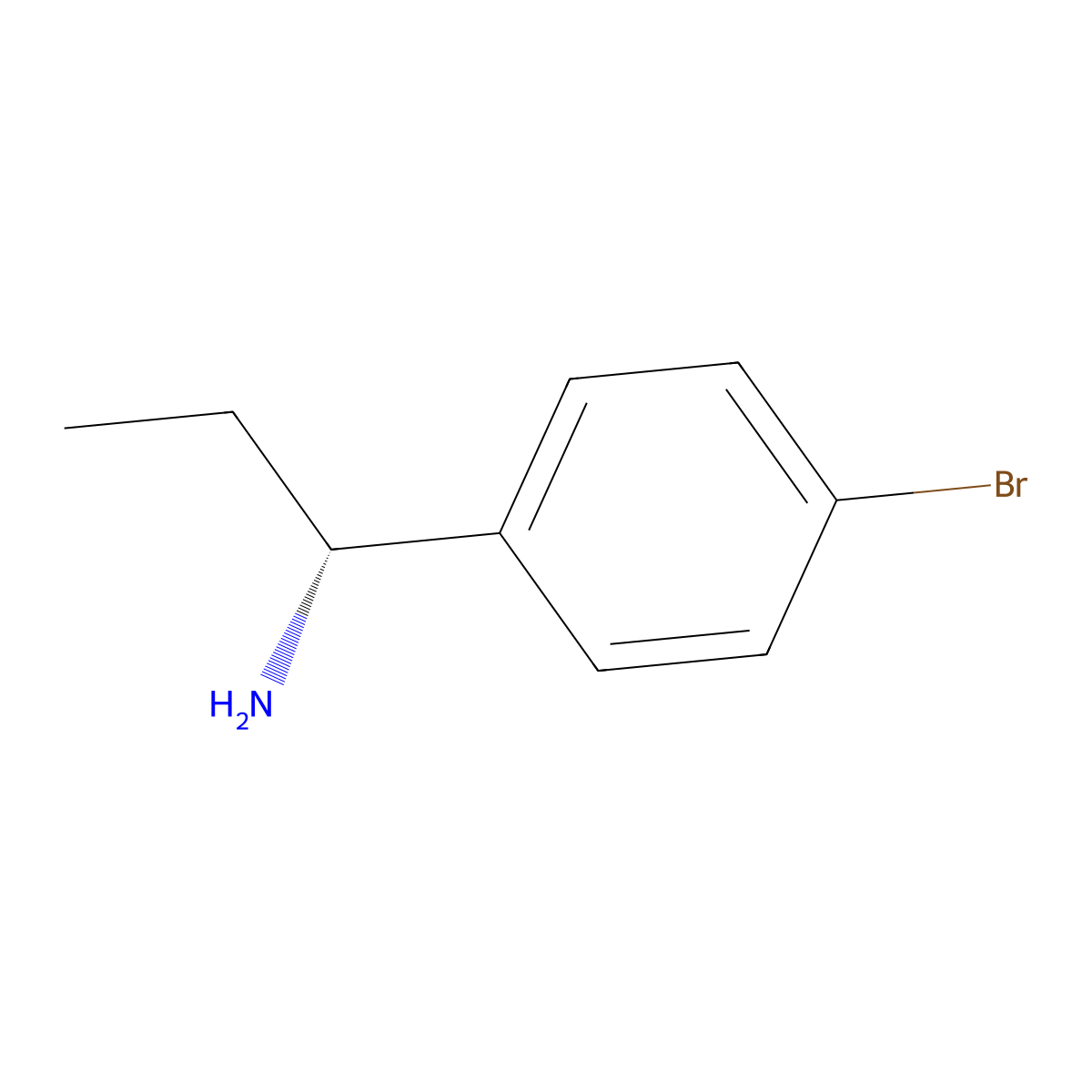 (1R)-1-(4-bromophenyl)propan-1-amine molecular structure, CAS 856758-61-7