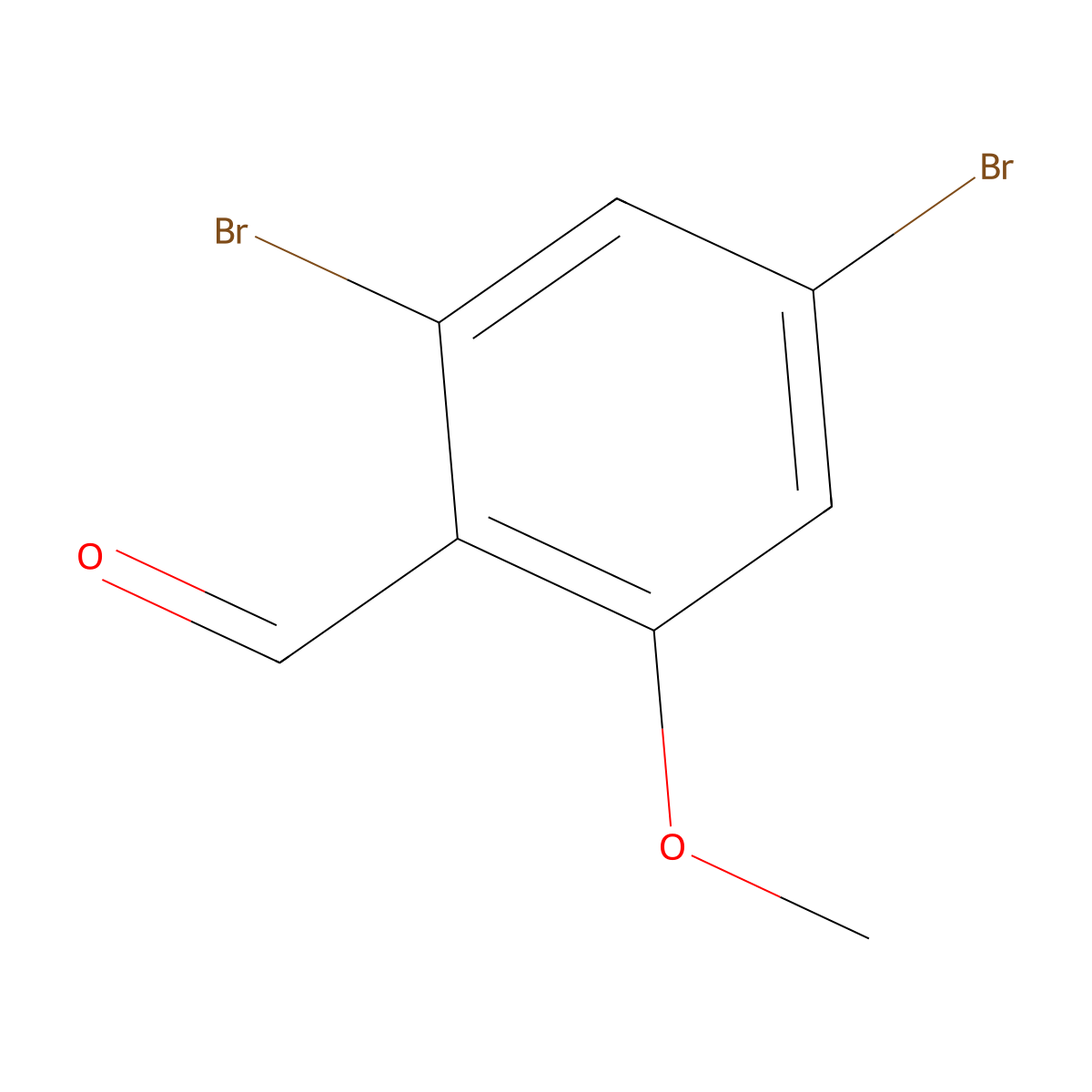 2,4-Dibromo-6-methoxybenzaldehyde molecular structure, CAS 856766-93-3