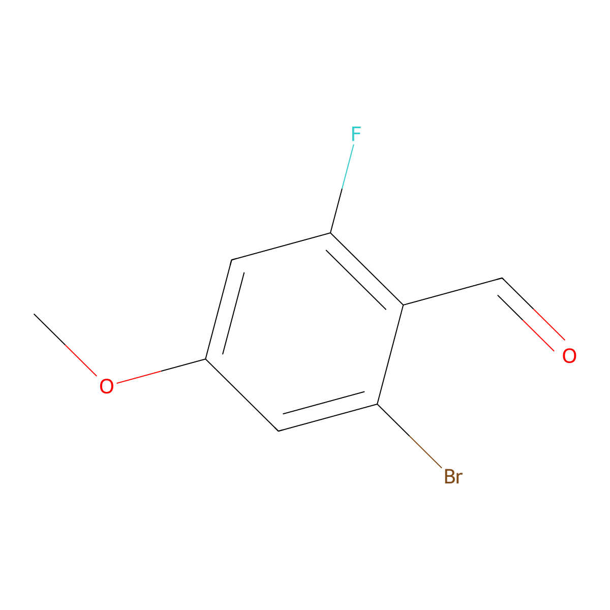 2-Bromo-6-fluoro-4-methoxybenzaldehyde molecular structure, CAS 856767-10-7