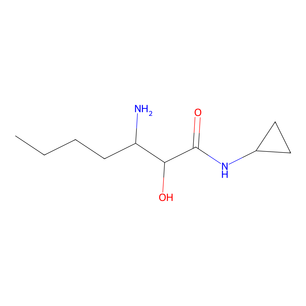 Heptanamide, 3-amino-N-cyclopropyl-2-hydroxy- molecular structure, CAS 856767-51-6
