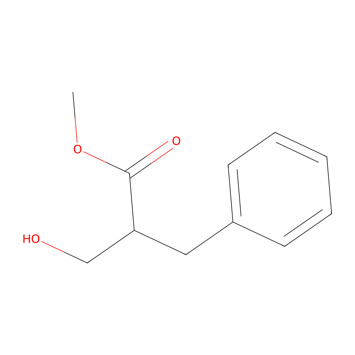 Methyl 2-benzyl-3-hydroxypropanoate molecular structure, CAS 85677-12-9