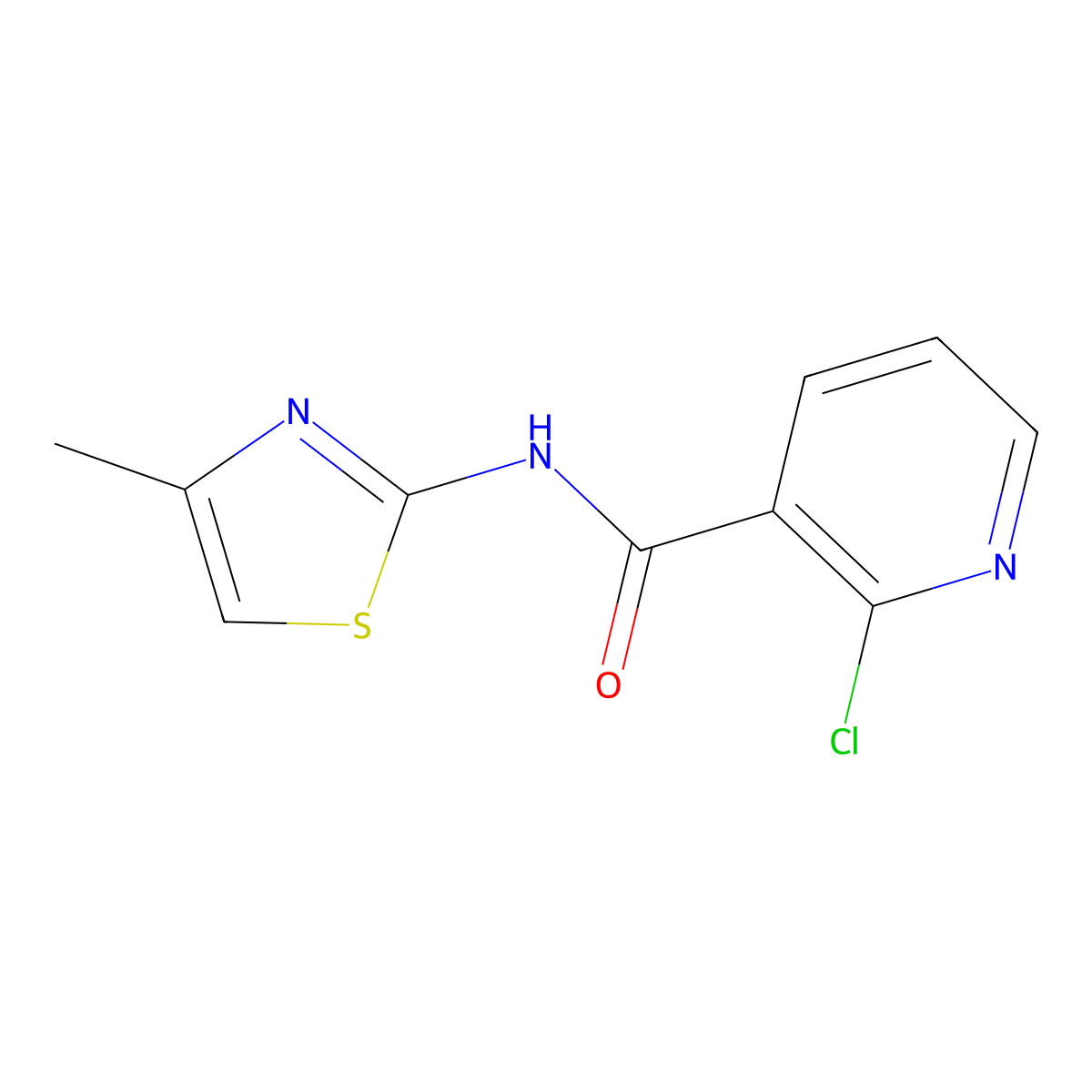 2-chloro-N-(4-methyl-1,3-thiazol-2-yl)pyridine-3-carboxamide molecular structure, CAS 85678-91-7