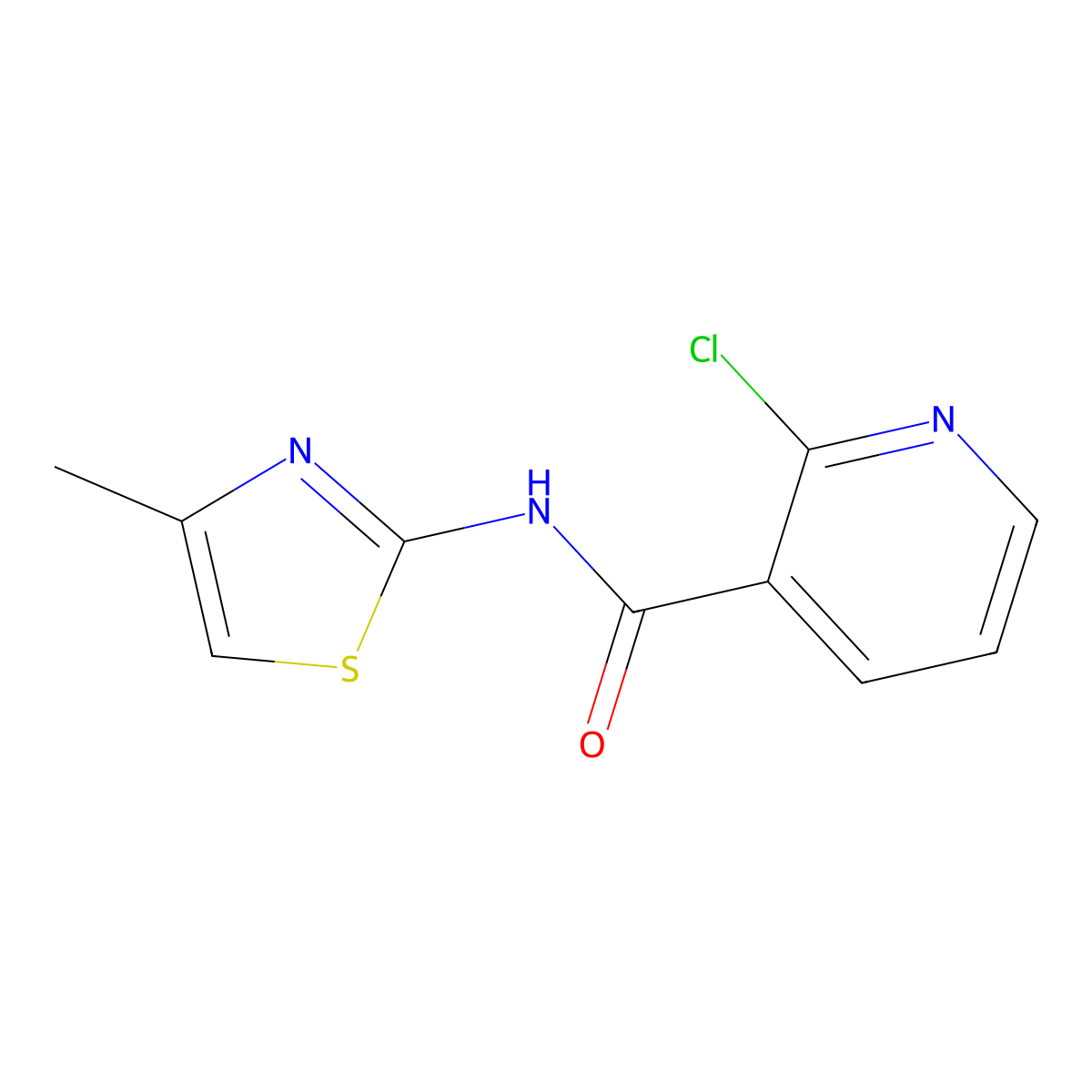 2-chloro-N-(4-methyl-1,3-thiazol-2-yl)pyridine-3-carboxamide molecular structure, CAS 85678-91-7