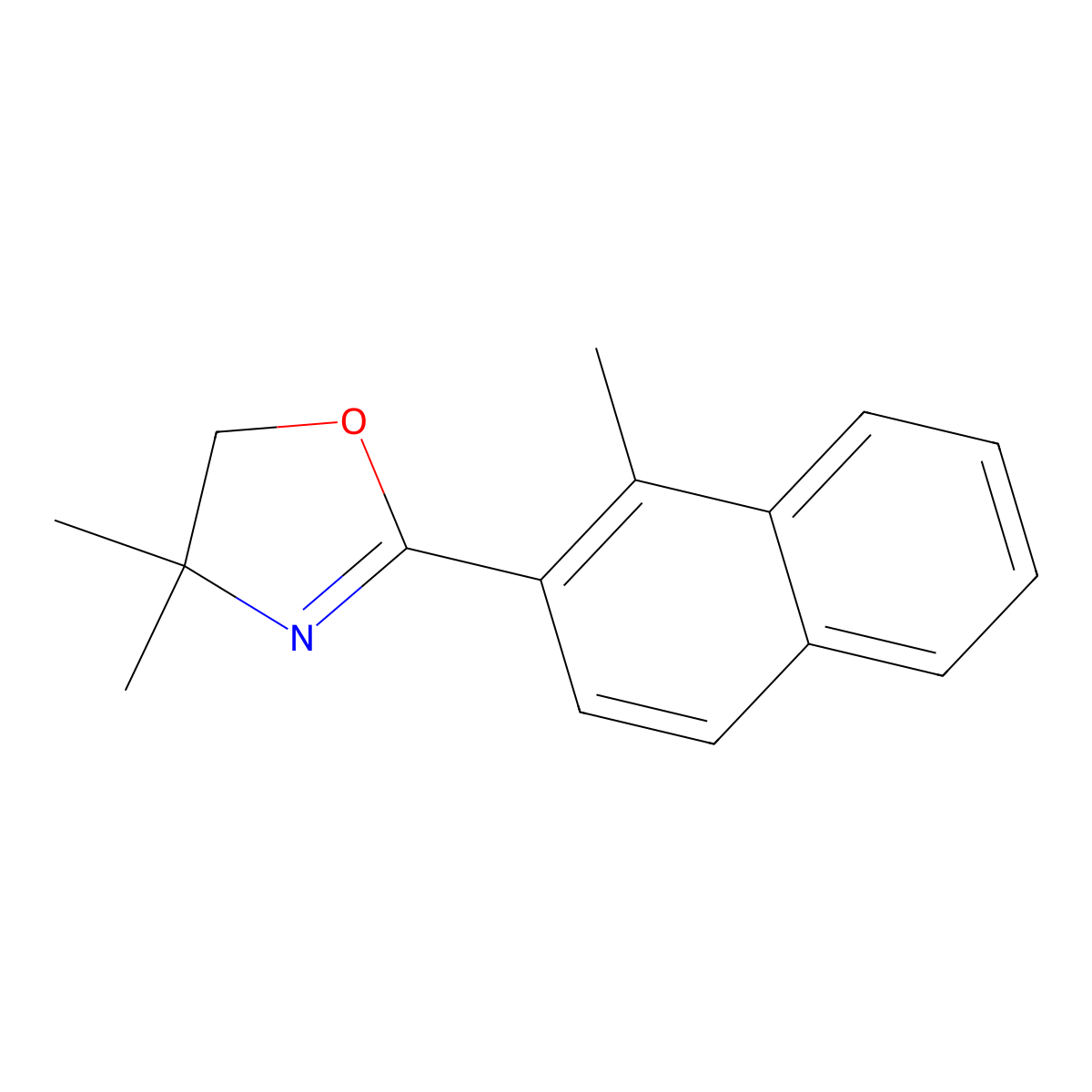 4,5-Dihydro-4,4-dimethyl-2-(1-methyl-2-naphthalenyl)oxazole molecular structure, CAS 85678-92-8