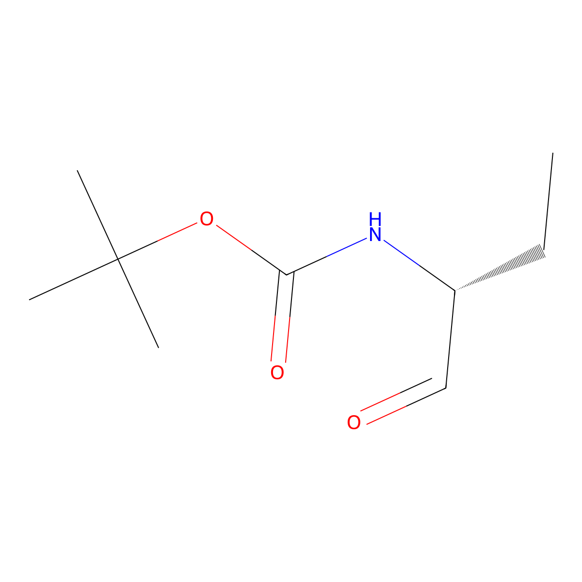 tert-butyl N-((2R)-1-oxobutan-2-yl)carbamate molecular structure, CAS 856781-69-6